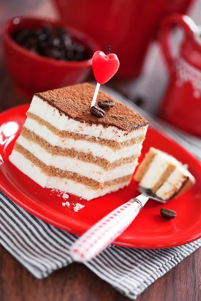 Slice of tiramisu cake — Stock Photo, Image