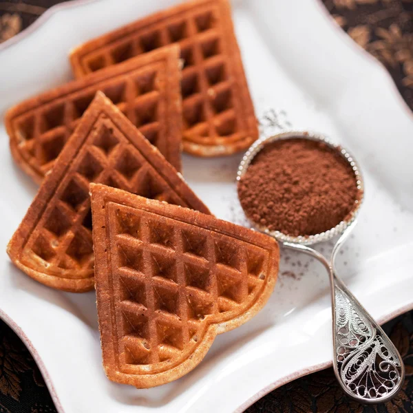 Waffeln Herz aus Haferkleie — Stockfoto