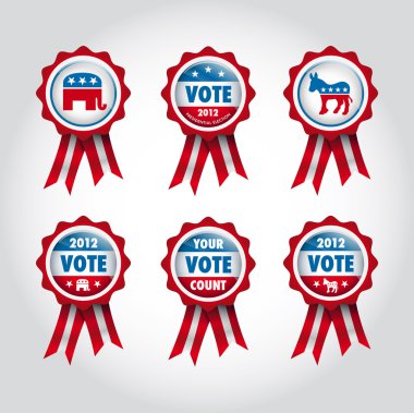 Badges U.S presidential election 2012 clipart