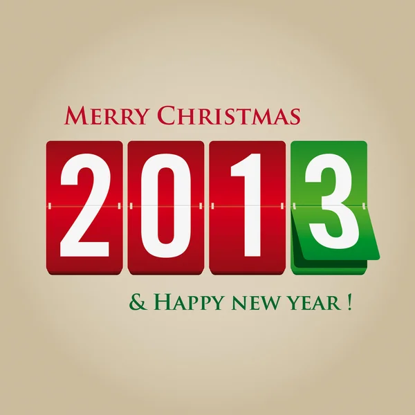 Joyeux Noël et bonne année 2013 style de comptage mécanique — Image vectorielle