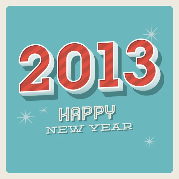 Šťastný nový rok 2013 typografické karta — Stockový vektor