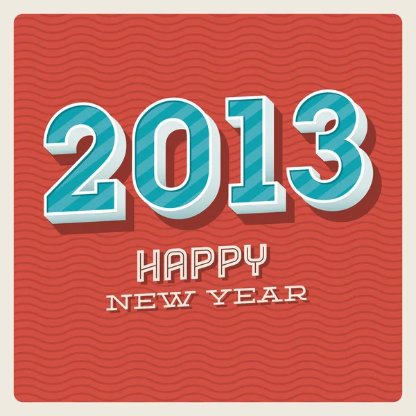 Feliz año nuevo 2013 tarjeta tipográfica — Vector de stock