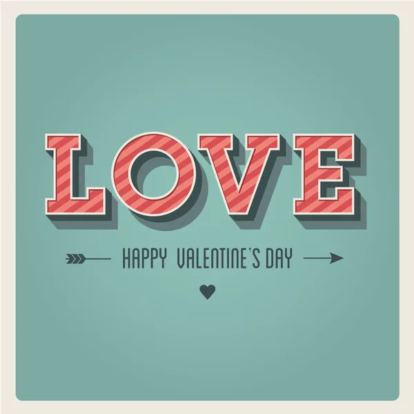 Happy Valentines day card, Je t'aime, type de police — Image vectorielle