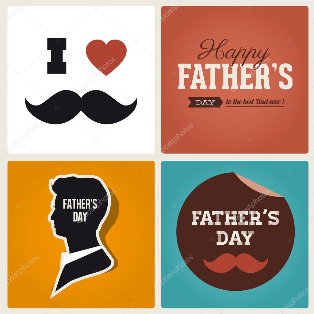 Happy fathers day card vintage retro type font