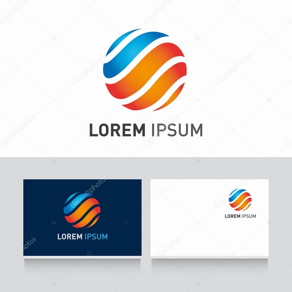 logoa and business card template editable with icon sphere vector