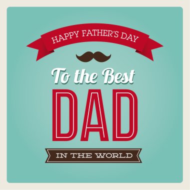 Happy fathers day card vintage retro type font clipart