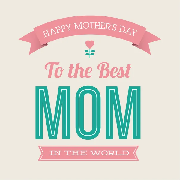 Happy mothers day card vintage retro type font — Stock Vector