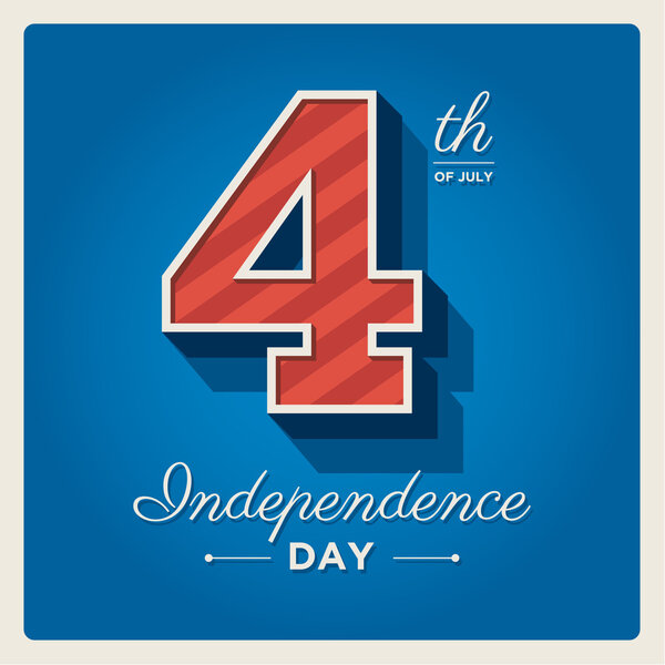 Independence day cards United States of America, 4 th of July, with fonts