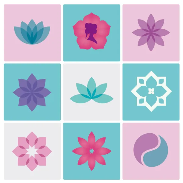 Květiny lázně logo — Stockový vektor