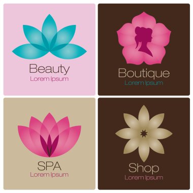 spa ve güzellik salonları için çiçek logosu
