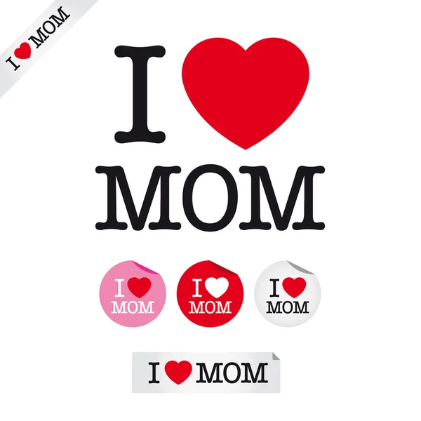 Ημέρα της μητέρας ευτυχισμένη, αγαπώ μαμά. — Διανυσματικό Αρχείο