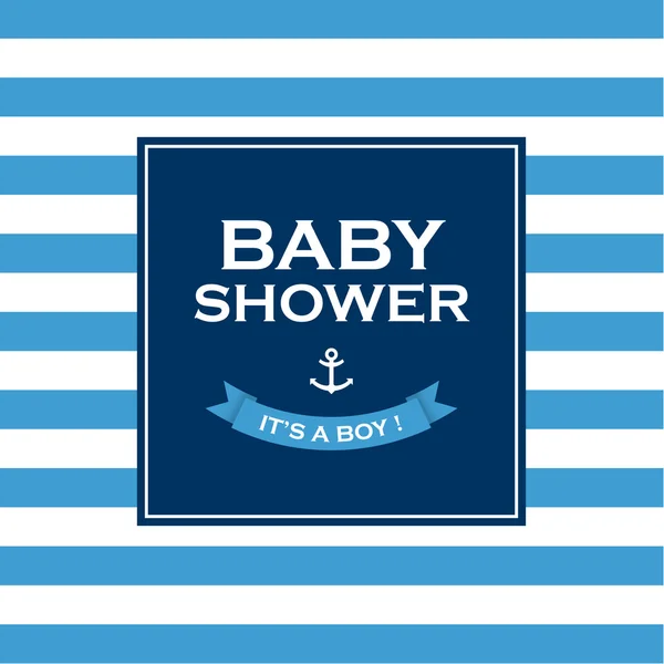 Baby invito carta doccia, è un ragazzo . — Vettoriale Stock