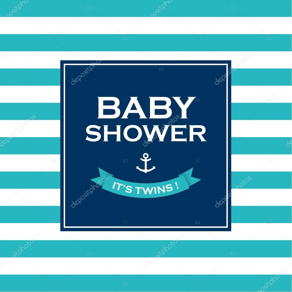 Baby shower card invitation. Vector design elements editable.