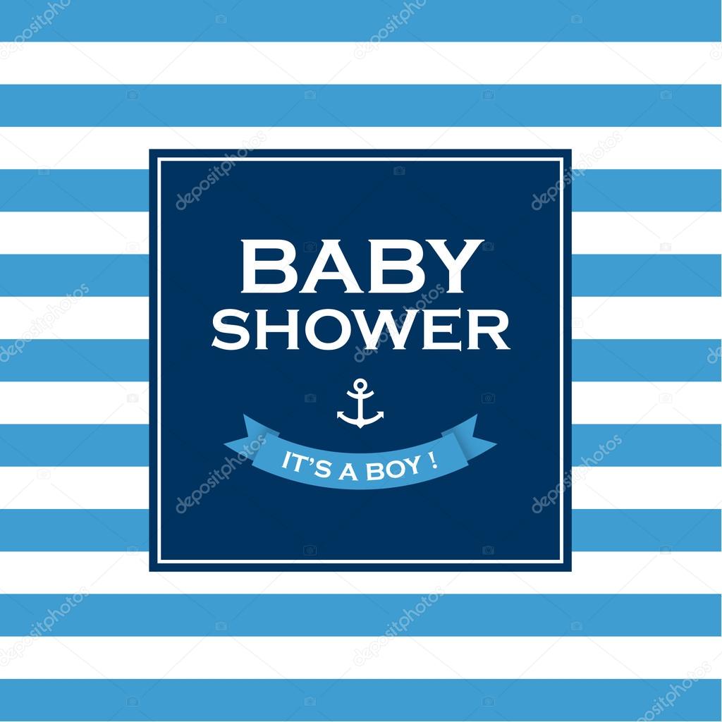 Baby shower card invitation. Vector design elements editable.