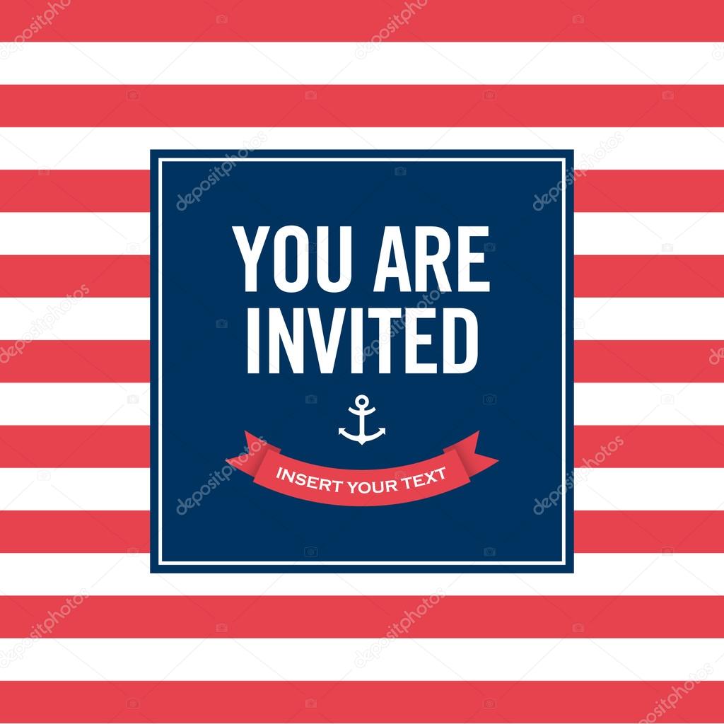 Happy Birthday Invitation Card Sailor Theme Vector Image By C Thecorner Vector Stock