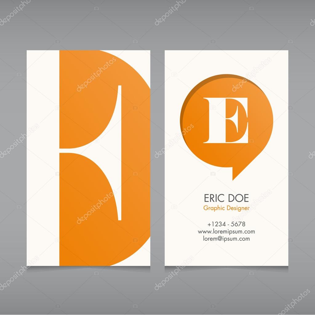 Business card vector template, alphabet letter, text color editable. Font, type, typography retro vintage modern. Ideal for independent worker, company, shop, restaurant...