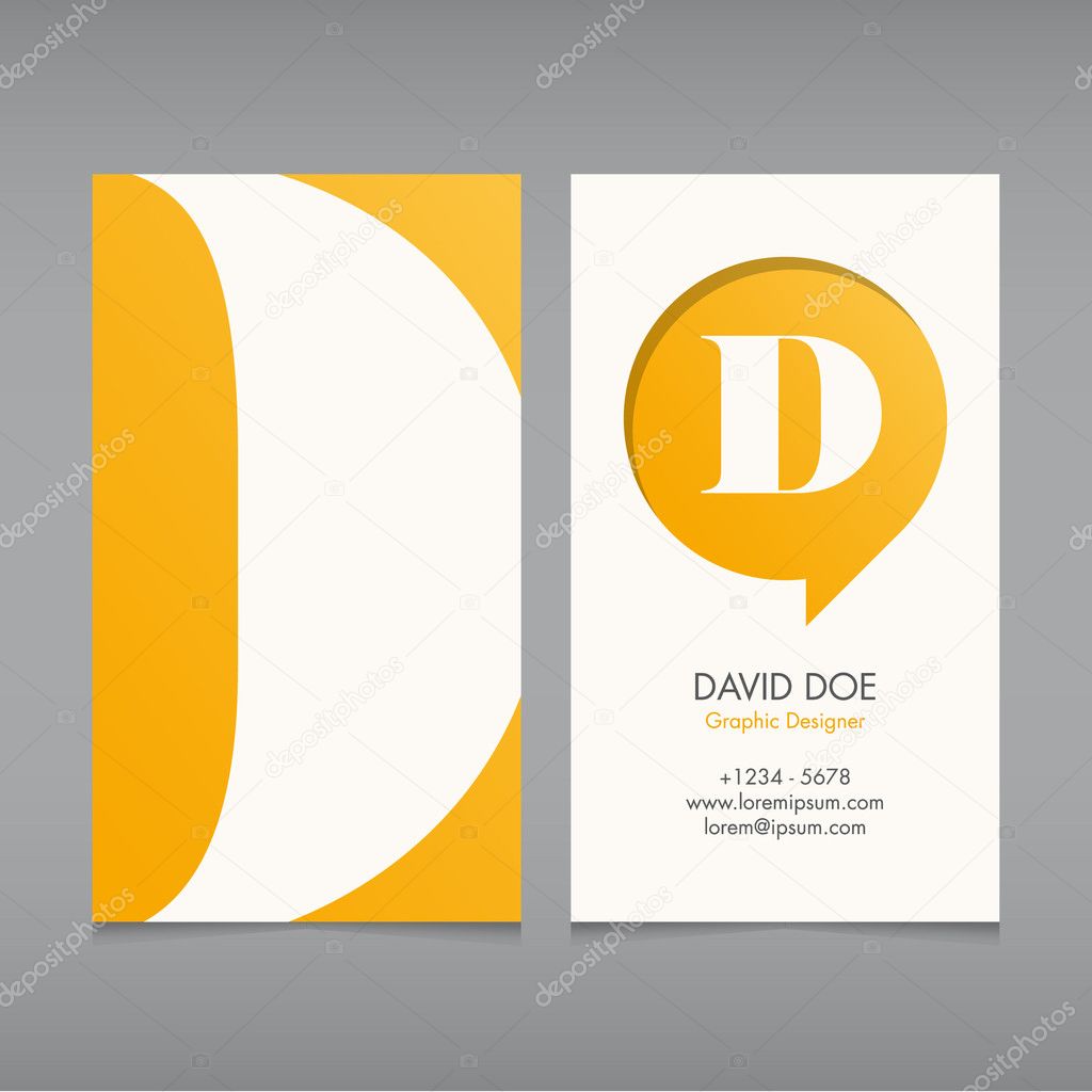 Business card vector template, alphabet letter, text color editable. Font, type, typography retro vintage modern. Ideal for independent worker, company, shop, restaurant...