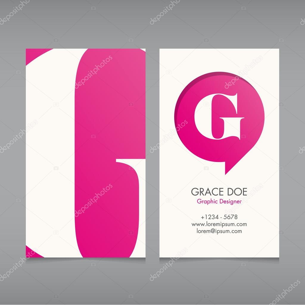 Business card vector template, alphabet letter, text color editable. Font, type, typography retro vintage modern. Ideal for independent worker, company, shop, restaurant...