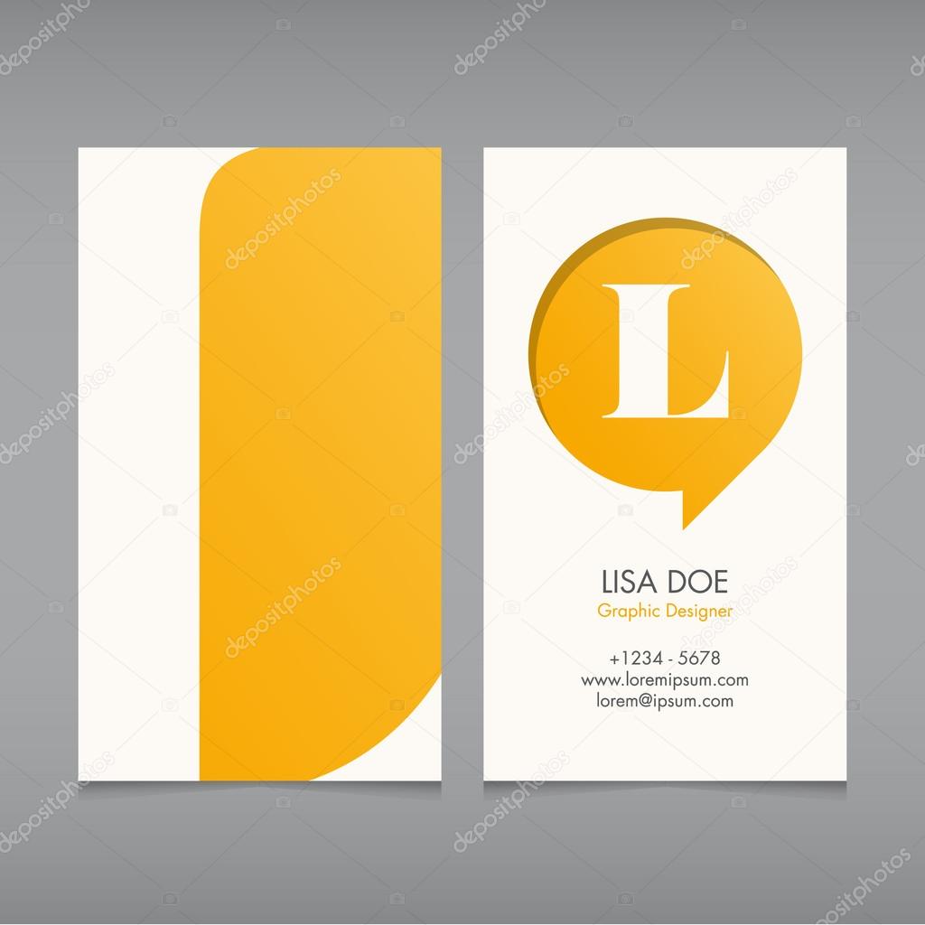 Business card vector template, alphabet letter, text color editable. Font, type, typography retro vintage modern. Ideal for independent worker, company, shop, restaurant...