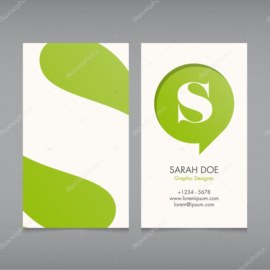 Business card vector template, alphabet letter, text color editable. Font, type, typography retro vintage modern. Ideal for independent worker, company, shop, restaurant...