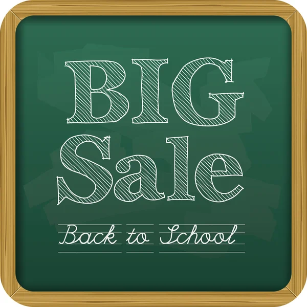 Chalkboard, back to school text. — Stock Vector