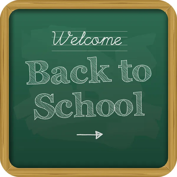 Chalkboard, back to school text. — Stock Vector