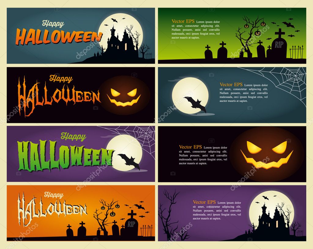 Happy halloween. Set of vector design elements.