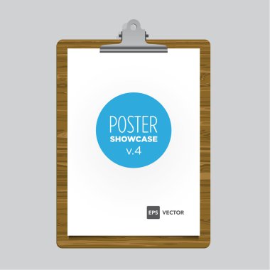 bulldog klibi ve tablet ile poster şablonu