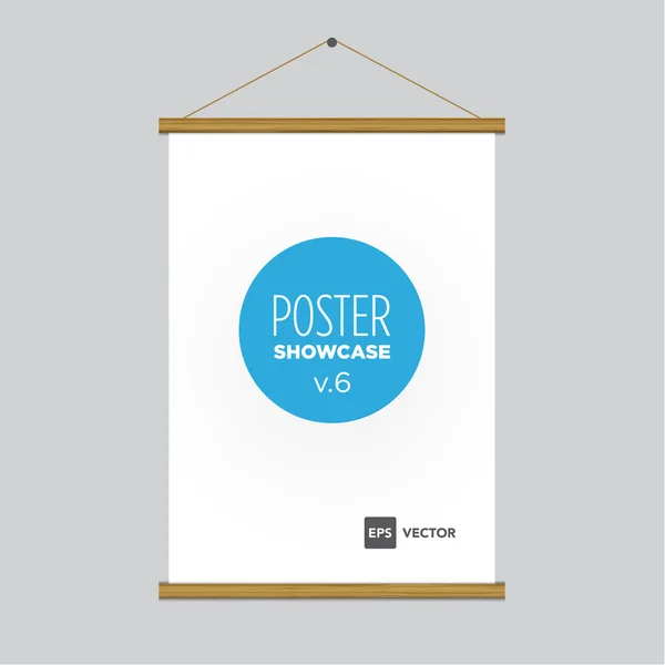 Plantilla de póster con bandera de marco — Vector de stock