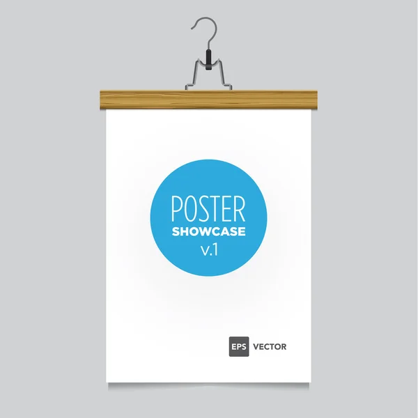 Poster template with hanger — Stock Vector