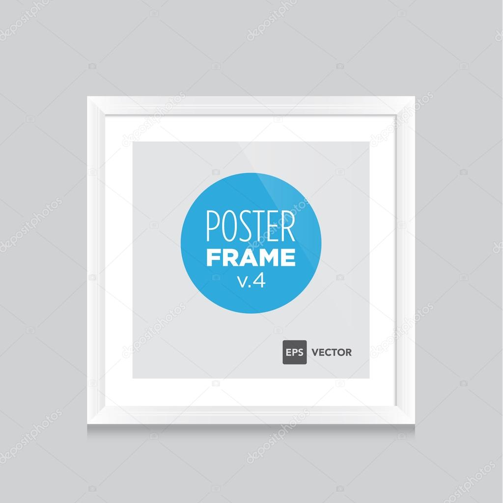 Poster template with white frame square
