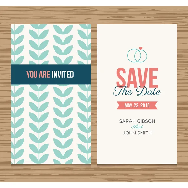 Invitación de la tarjeta de boda, diseño de vectores patrón — Vector de stock