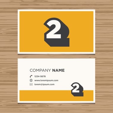 Business card with number. clipart