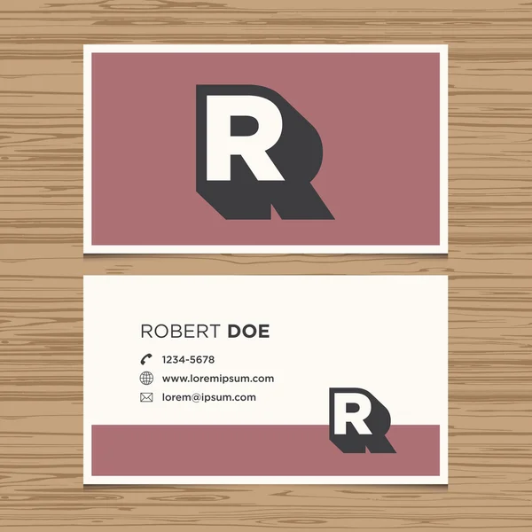 Business card with alphabet letter. Royalty Free Stock Vectors