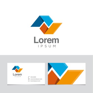 logo tasarım öğesi ile kartvizit şablonu