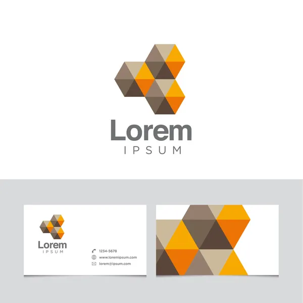 Logo design element with business card template — Stock Vector