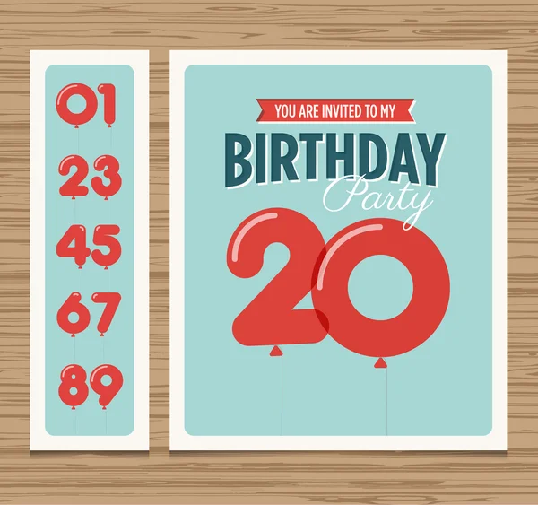 Birthday party invitation card — Stock Vector