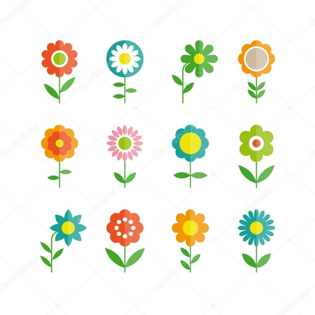 Flowers vector design. Set of floral icon