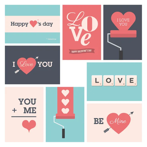 Ensemble de cartes de Saint-Valentin — Image vectorielle