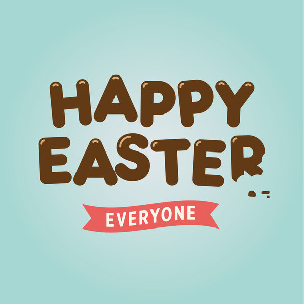 Happy easter card, chocolate letters