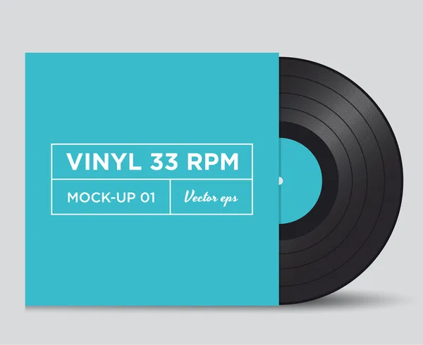 Vinyl record 33 RPM mock up — Stock Vector