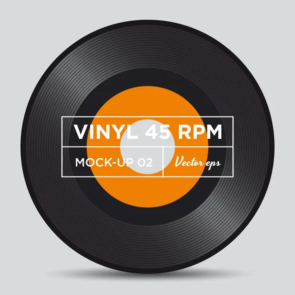 Gravação de vinil 45 RPM mock up — Vetor de Stock
