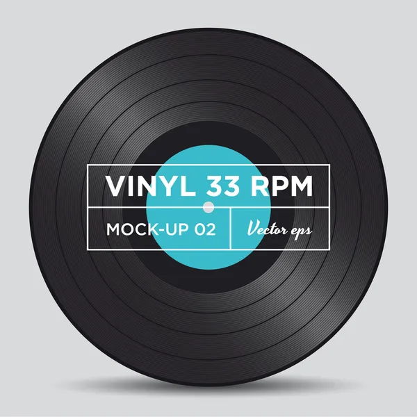 Vinyl record 33 RPM mock up — Stock Vector