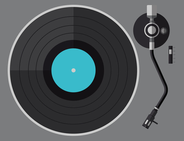 Vinyl turntable flat design