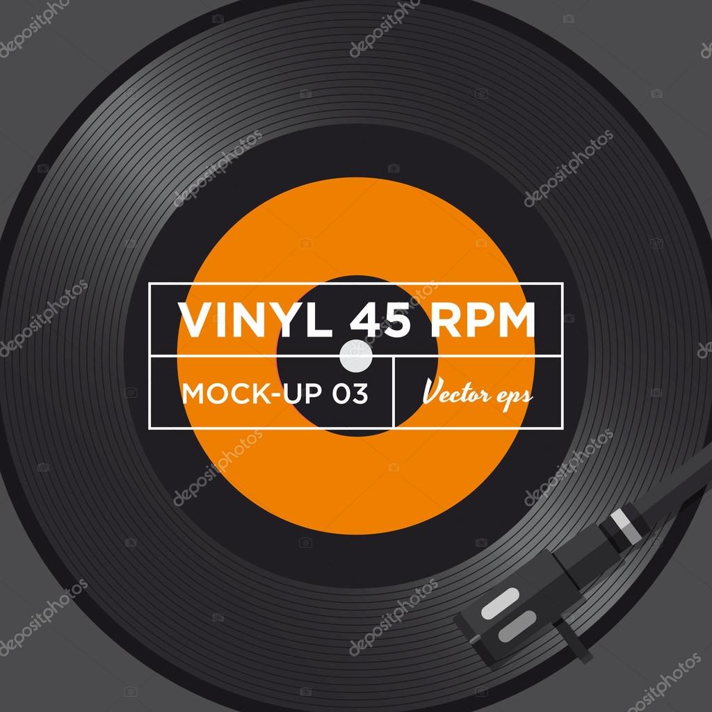 Vinyl record 45 RPM mock up