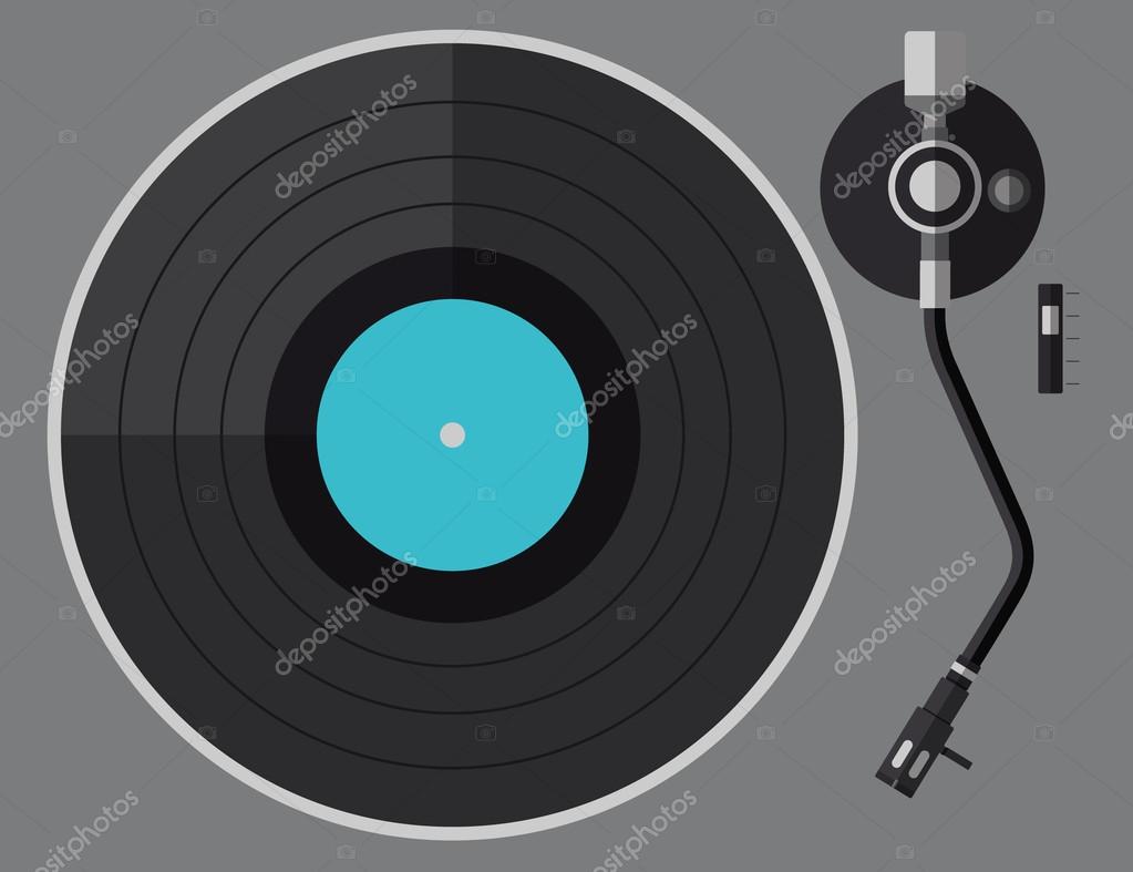 Vinyl turntable flat design