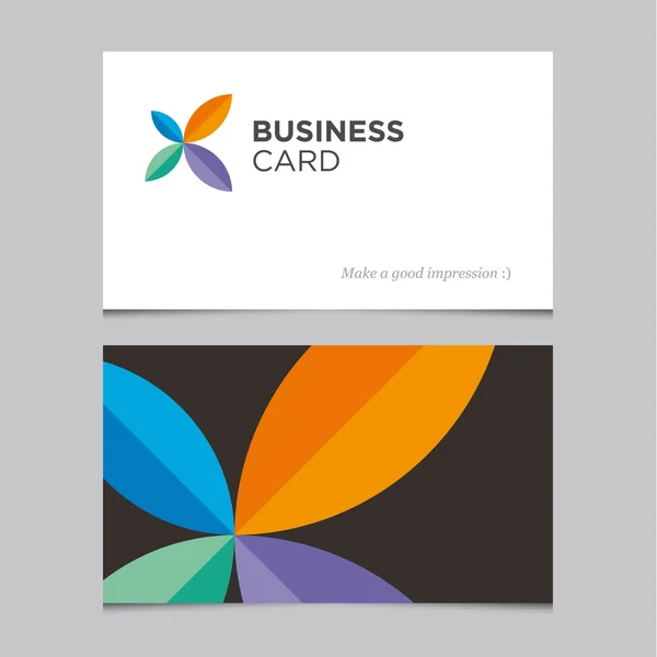 Πρότυπο επαγγελματική κάρτα με την αφηρημένη και γεωμετρική λογότυπο — Διανυσματικό Αρχείο