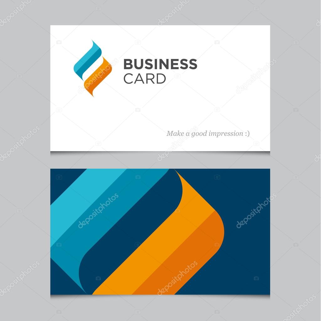 Business card template with abstract geometric logo