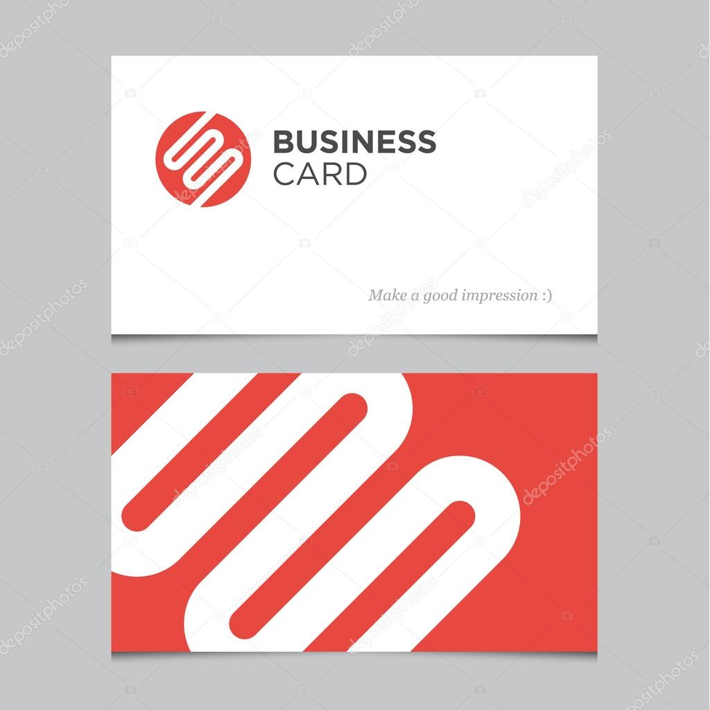 Business card template with abstract geometric logo
