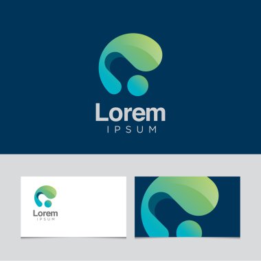 logo tasarım öğesi ile kartvizit şablonu